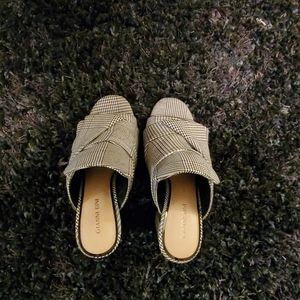 Gianni Bini Tweed Slip On Mules